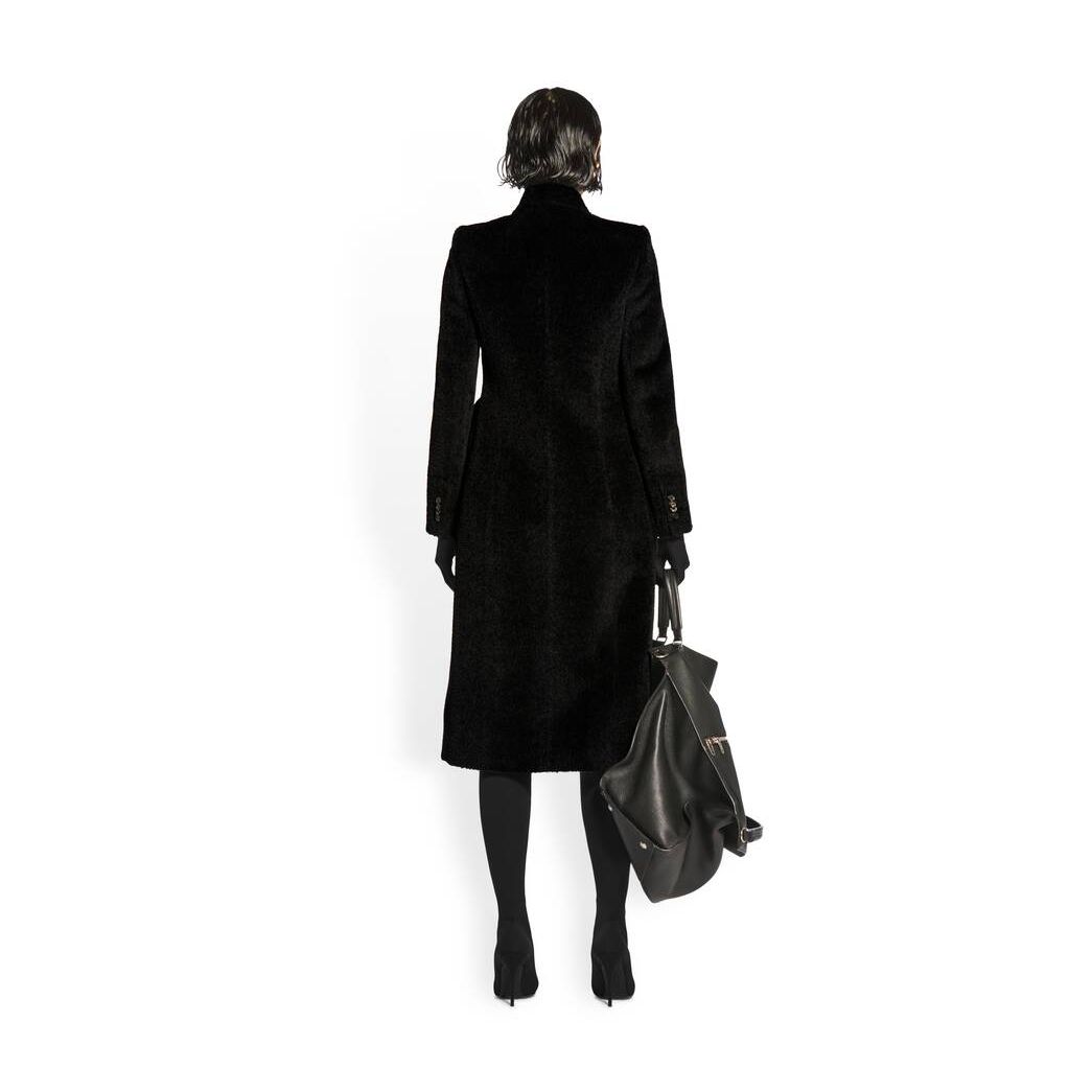 Women's Balenciaga Hourglass Coat Jackets Black | 1746USJFN