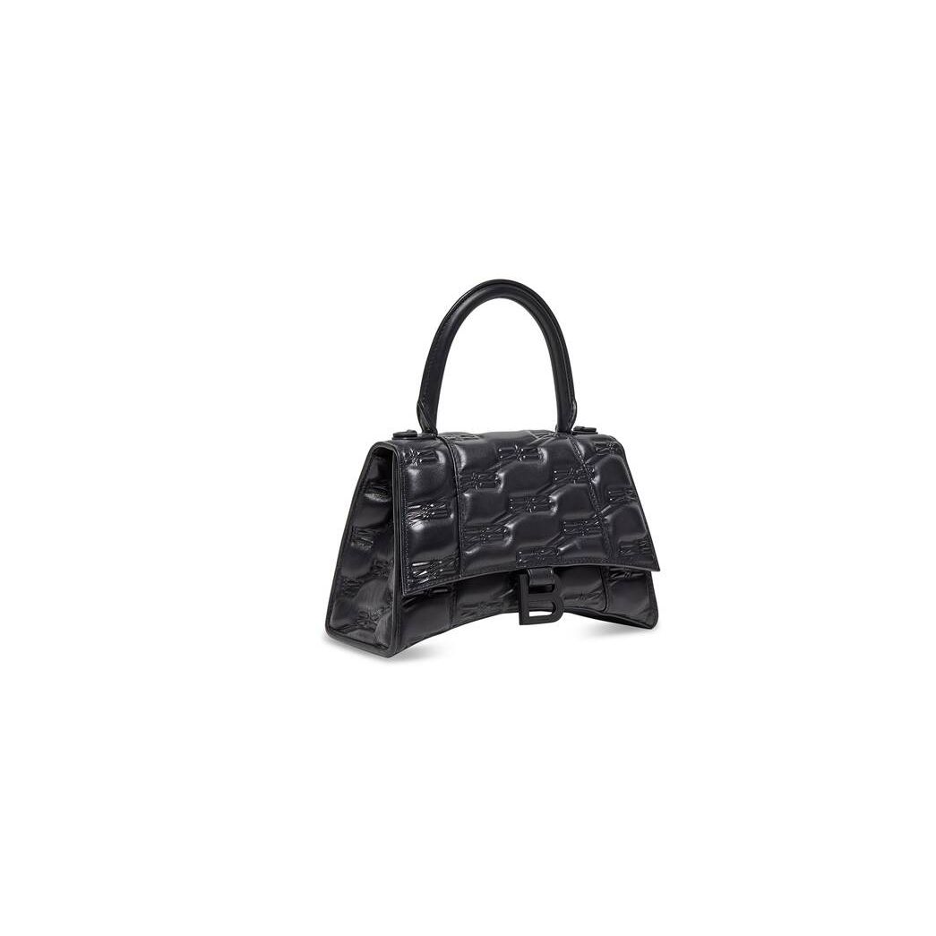 Women's Balenciaga Hourglass Small Bb Monogram Handbag Black | 9013HNEVO