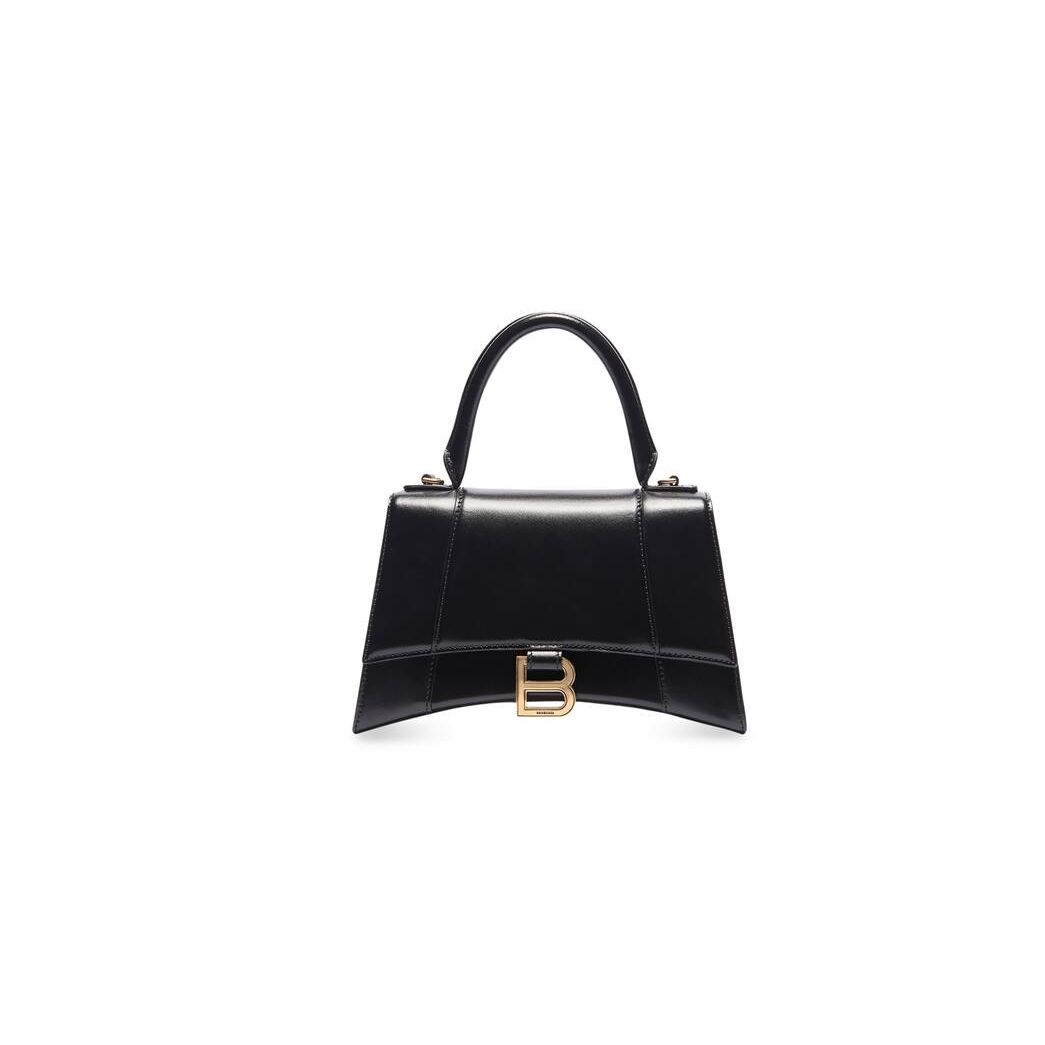 Women's Balenciaga Hourglass Small Box Handbag Black | 5036BOJWK