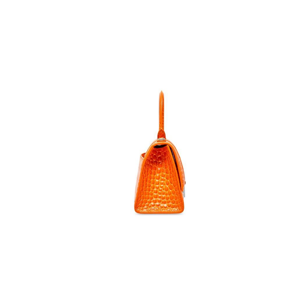 Women's Balenciaga Hourglass Small Crocodile Embossed Handbag Orange | 5612DLBYZ