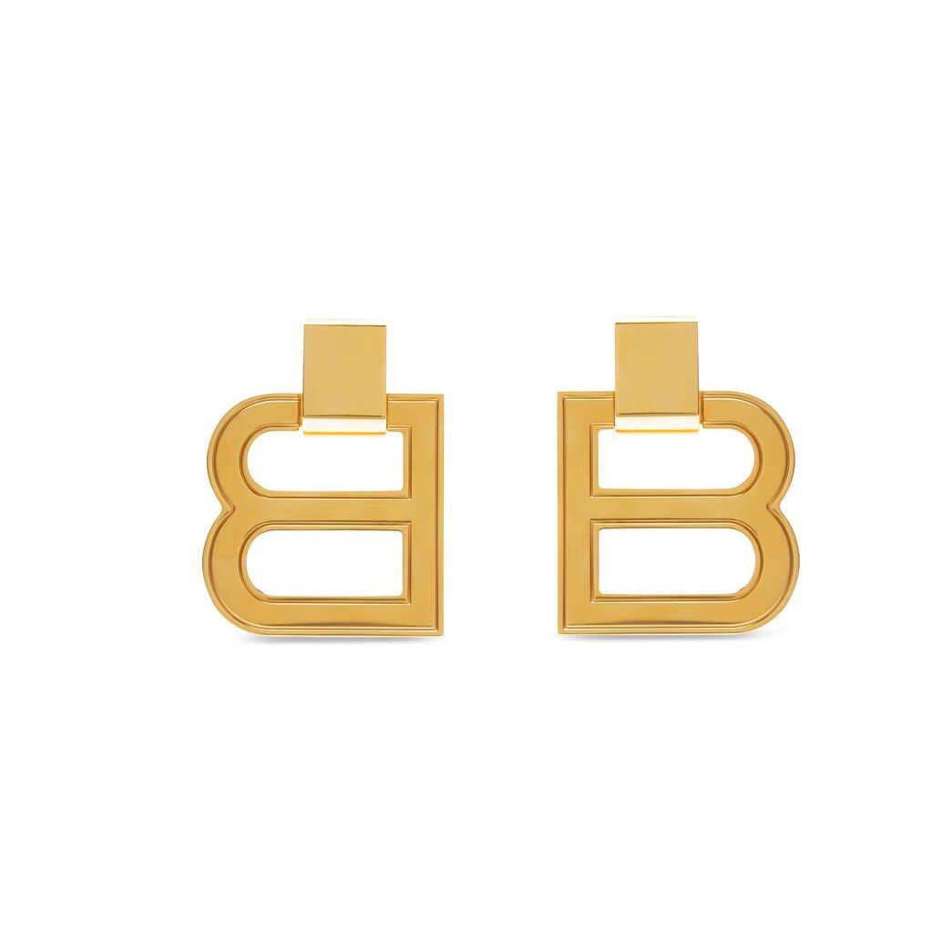 Women's Balenciaga Hourglass Xl Earrings Jewelry Gold | 7418ERATF