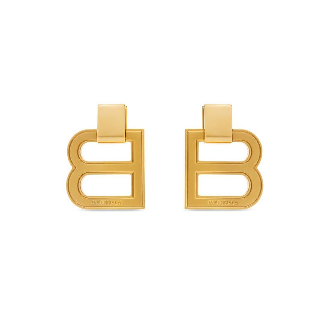 Women\'s Balenciaga Hourglass Xl Earrings Jewelry Gold | 7418ERATF