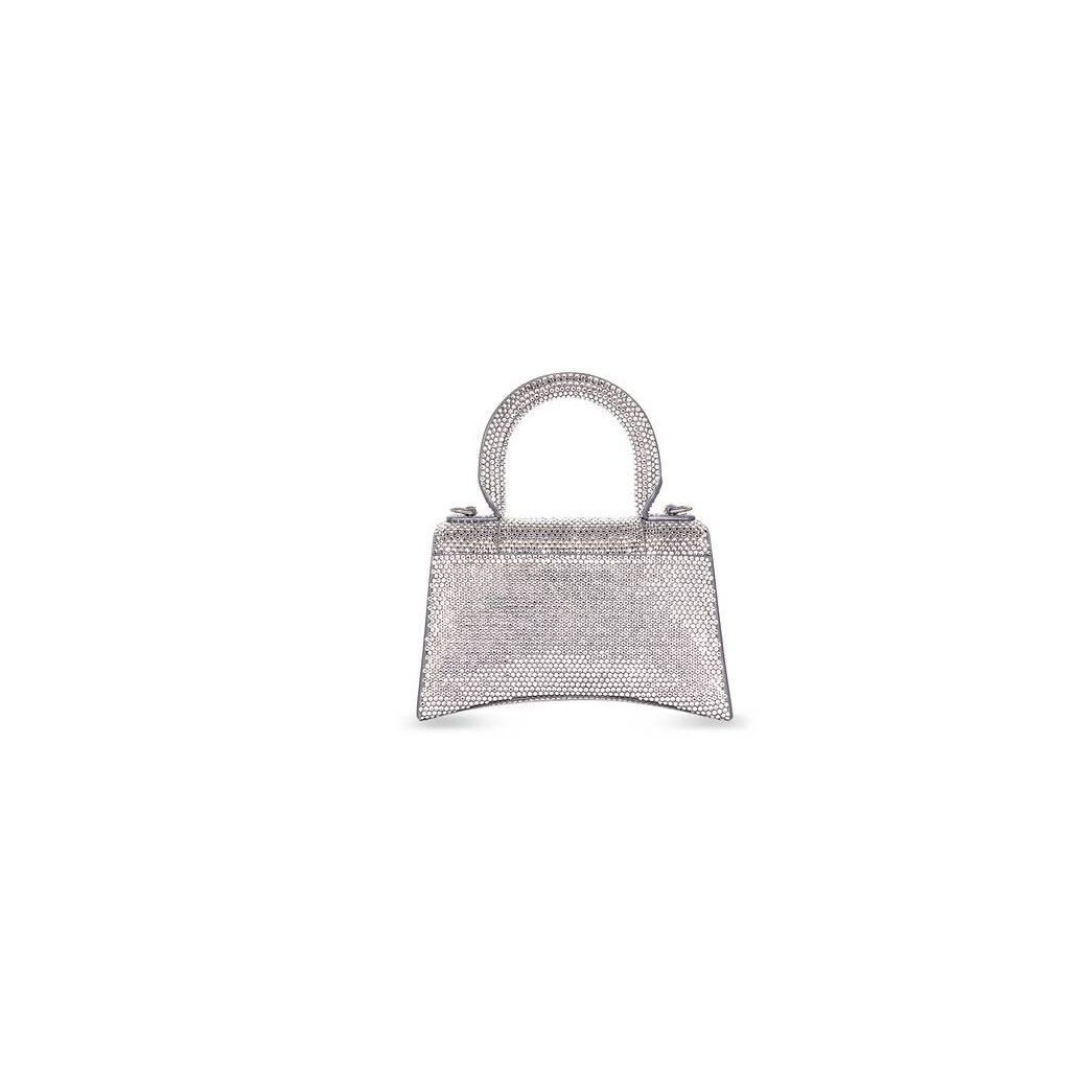 Women's Balenciaga Hourglass Xs Rhinestones Mini Bag Grey | 8309CRALY