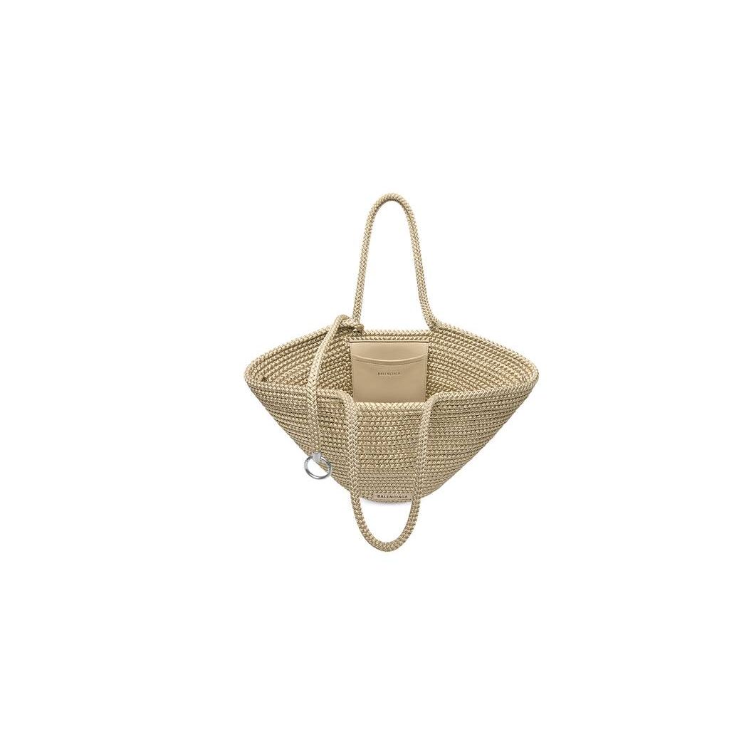 Women's Balenciaga Ibiza Large Basket Tote Bags Beige | 7089UWHZT