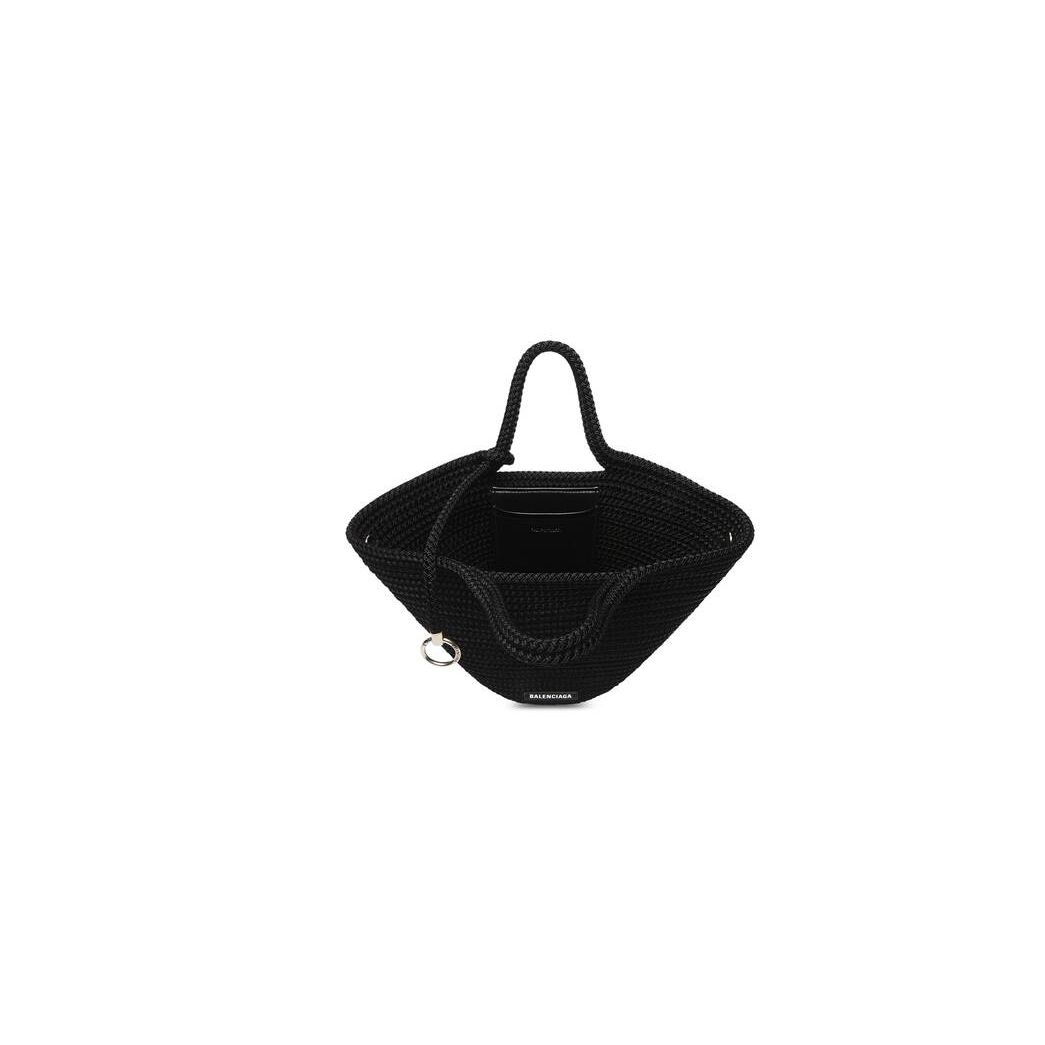 Women's Balenciaga Ibiza Medium Basket With Strap Tote Bags Black | 7364ZBNGW