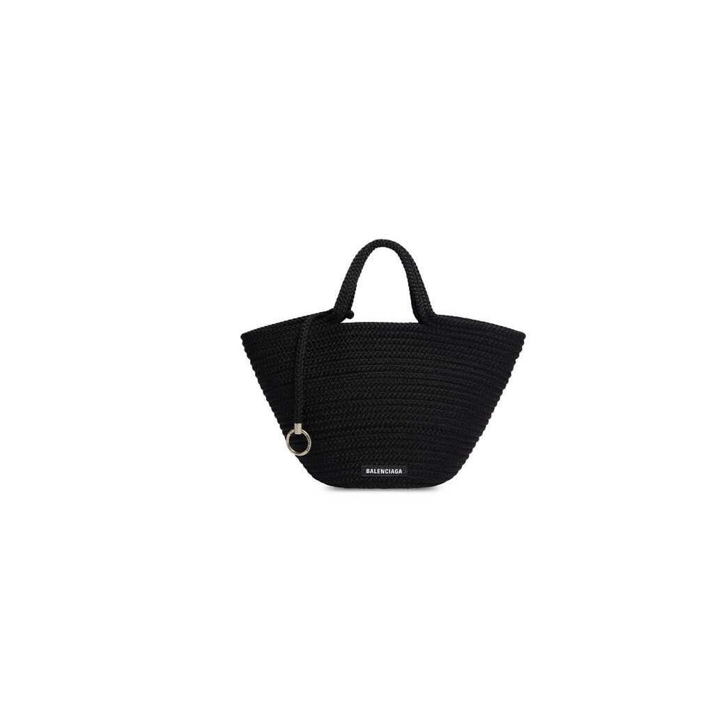 Women\'s Balenciaga Ibiza Medium Basket With Strap Tote Bags Black | 7364ZBNGW