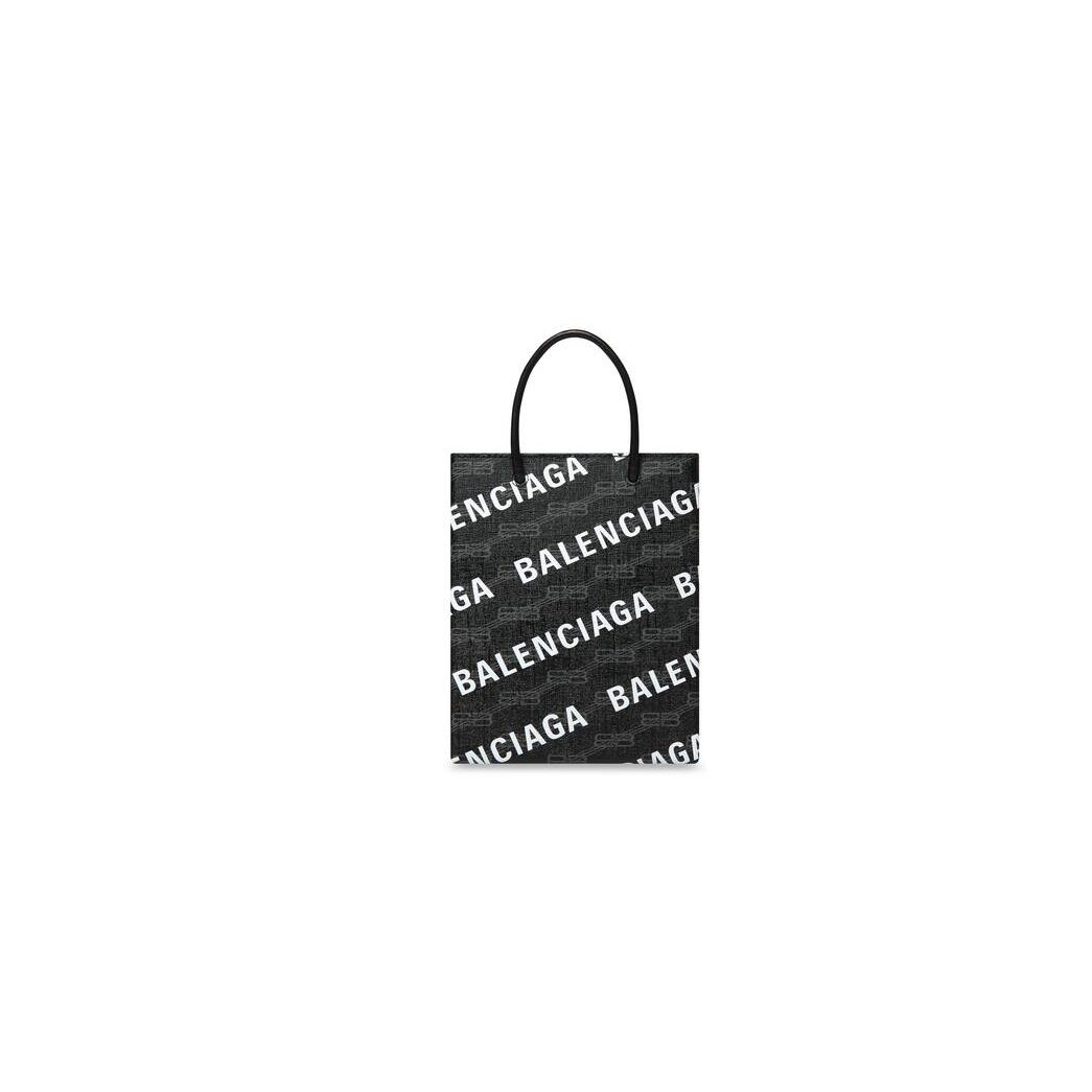 Women\'s Balenciaga Large Shopping Bb Monogram Coated Canvas And Allover Logo Tote Bags Black | 4537CRXQU