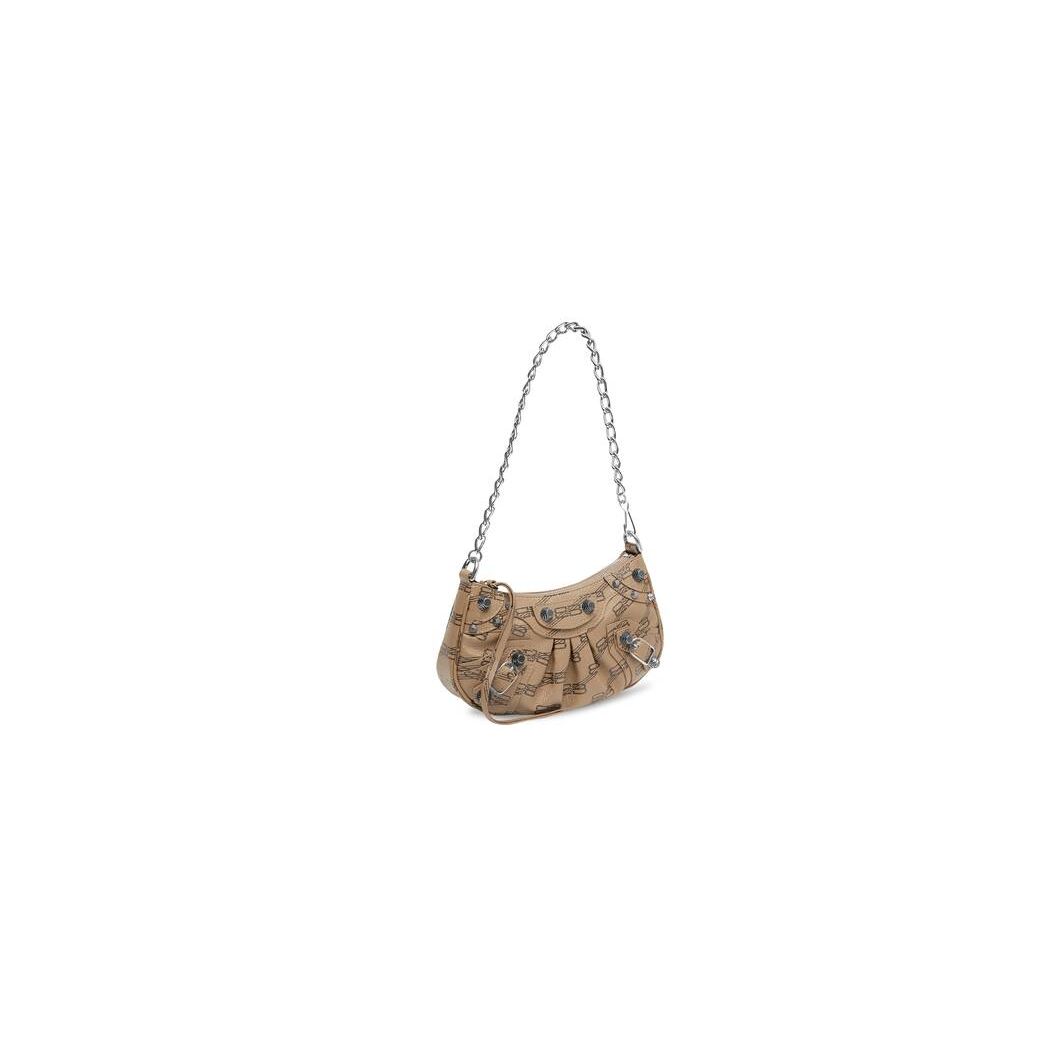 Women's Balenciaga Le Cagole Chain Bb Monogram Coated Canvas Mini Bag Beige | 6029ZVOHP