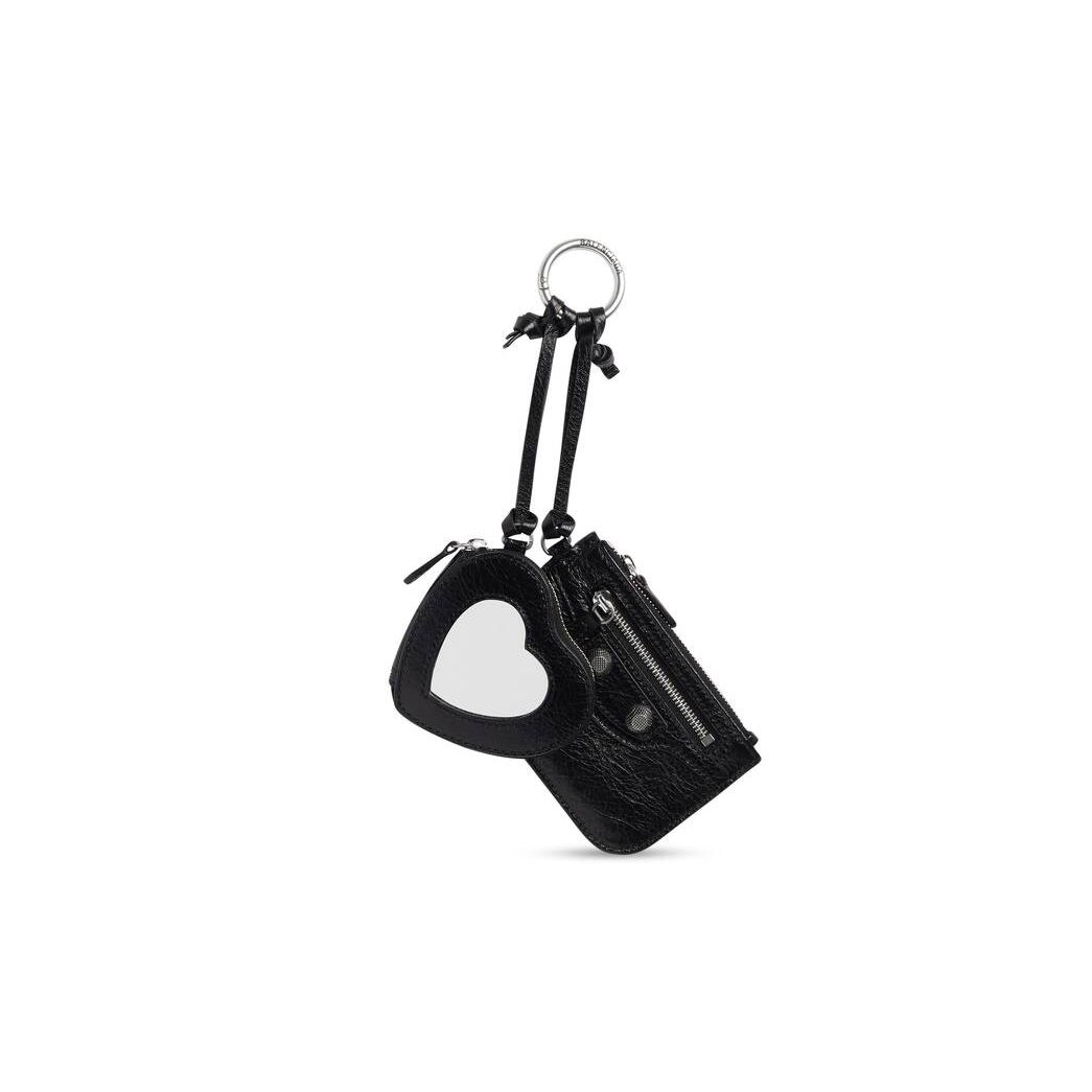 Women\'s Balenciaga Le Cagole Clip On Card And Mirror Keyrings Black | 5084TOQDC