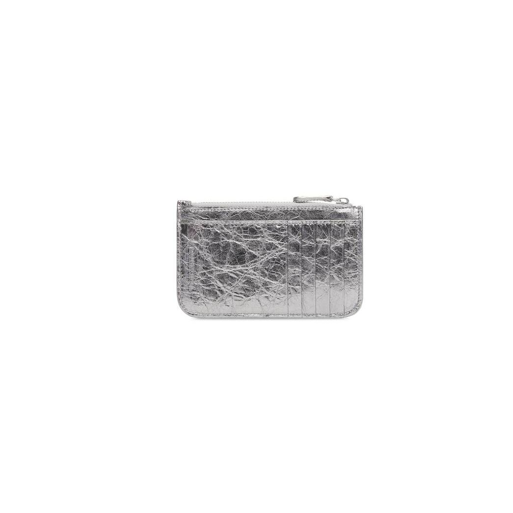 Women's Balenciaga Le Cagole Long Coin And Metallized Cardholders Silver | 2749TDEFK