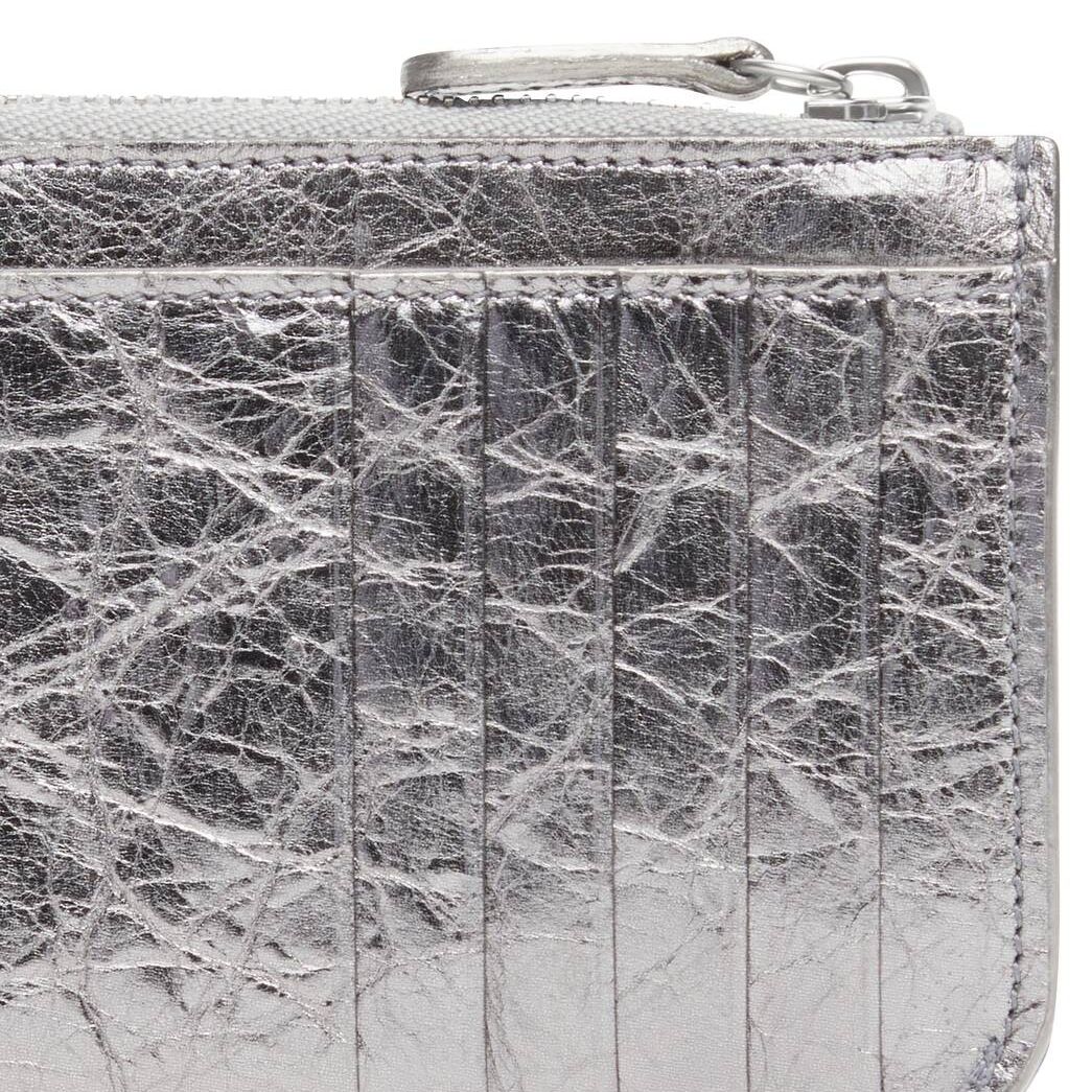 Women's Balenciaga Le Cagole Long Coin And Metallized Cardholders Silver | 2749TDEFK