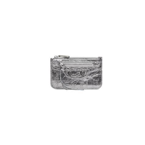 Women's Balenciaga Le Cagole Long Coin And Metallized Cardholders Silver | 2749TDEFK