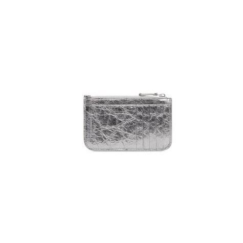 Women's Balenciaga Le Cagole Long Coin And Metallized Cardholders Silver | 2749TDEFK