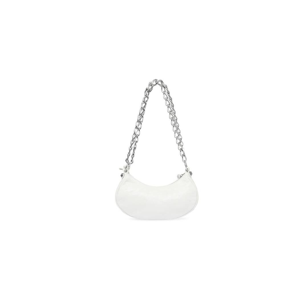 Women's Balenciaga Le Cagole Xs Chain Shoulder Bags White | 3419VRHJN