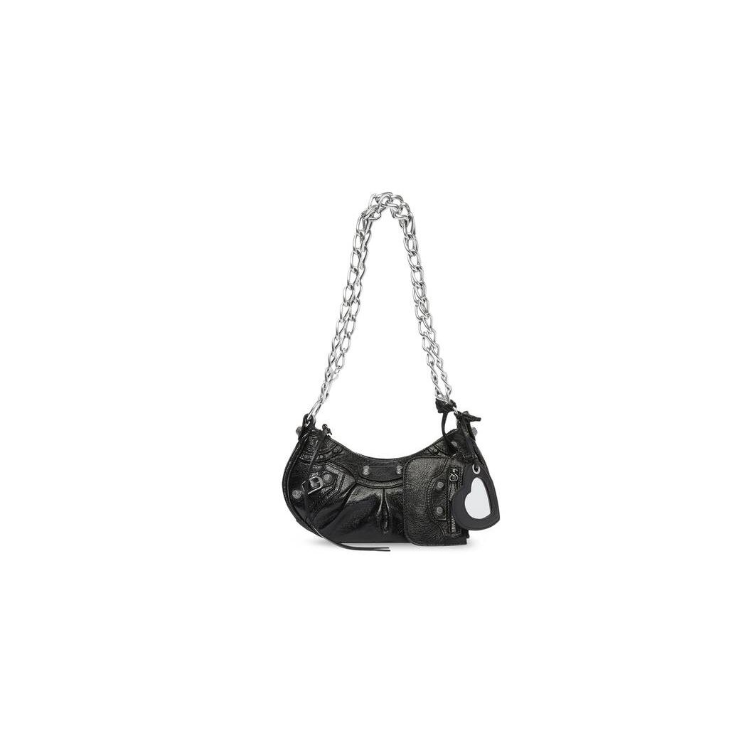 Women's Balenciaga Le Cagole Xs Chain Shoulder Bags Black | 4273WALCP