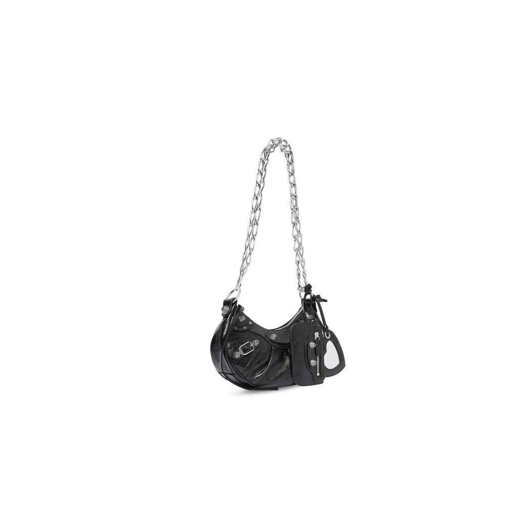 Women's Balenciaga Le Cagole Xs Chain Shoulder Bags Black | 4273WALCP