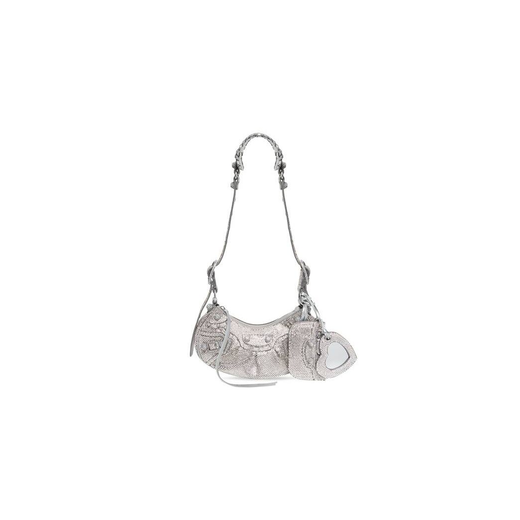 Women's Balenciaga Le Cagole Xs Rhinestones Shoulder Bags Grey | 0295UYTFL