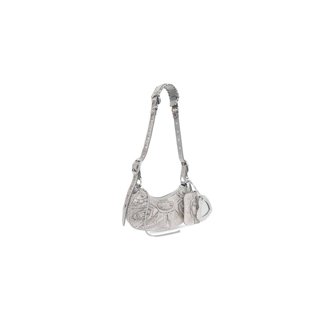 Women's Balenciaga Le Cagole Xs Rhinestones Shoulder Bags Grey | 0295UYTFL