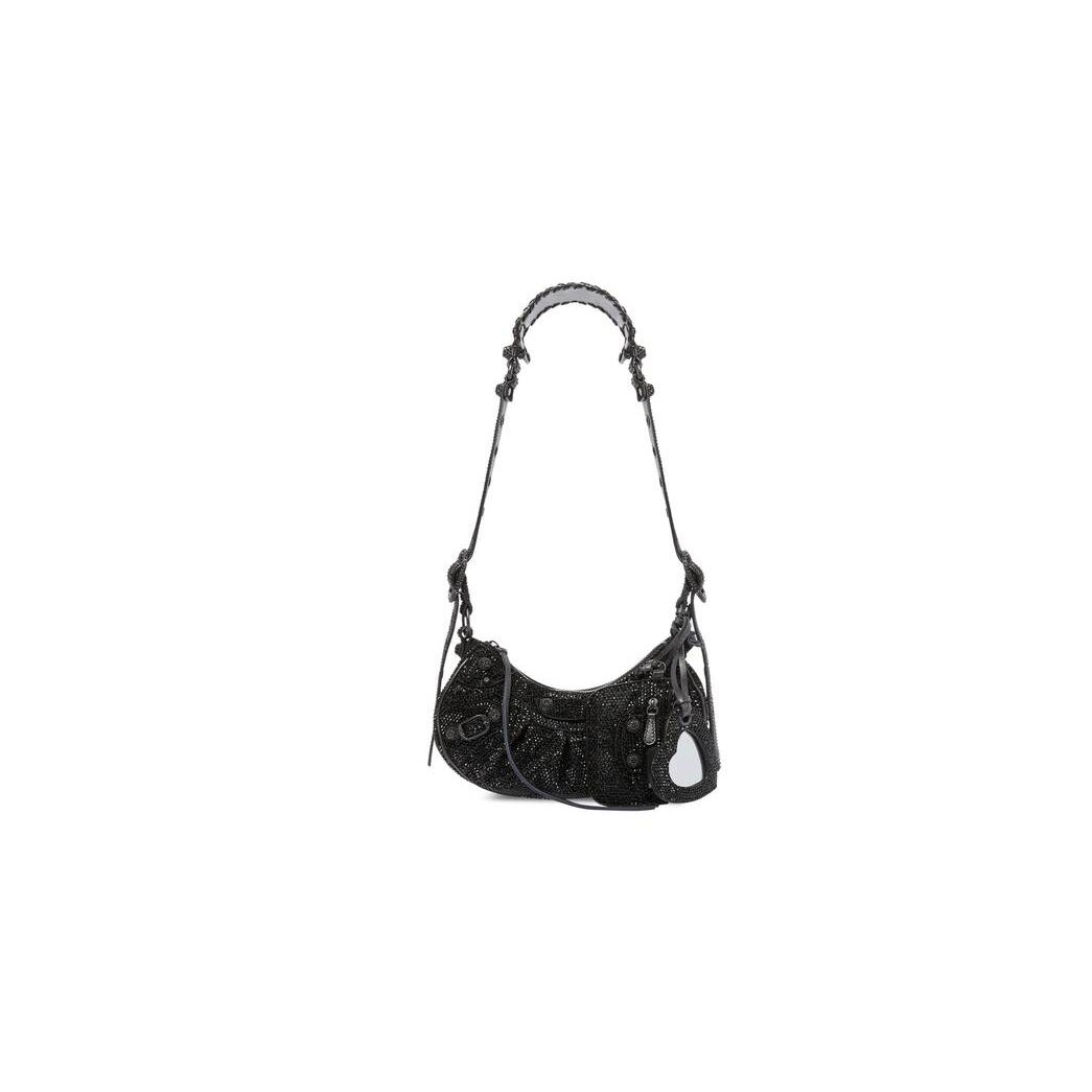 Women\'s Balenciaga Le Cagole Xs Rhinestones Shoulder Bags Black | 1734APQGT