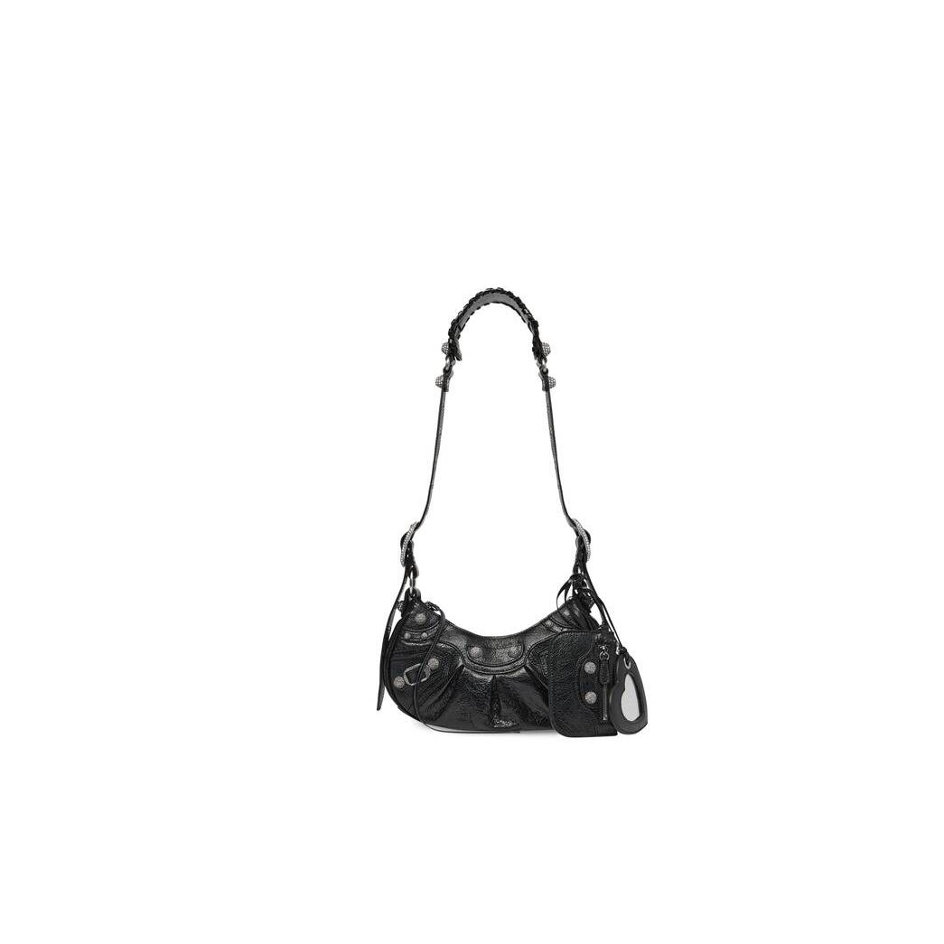 Women\'s Balenciaga Le Cagole Xs Rhinestones Shoulder Bags Black | 7264DPESN