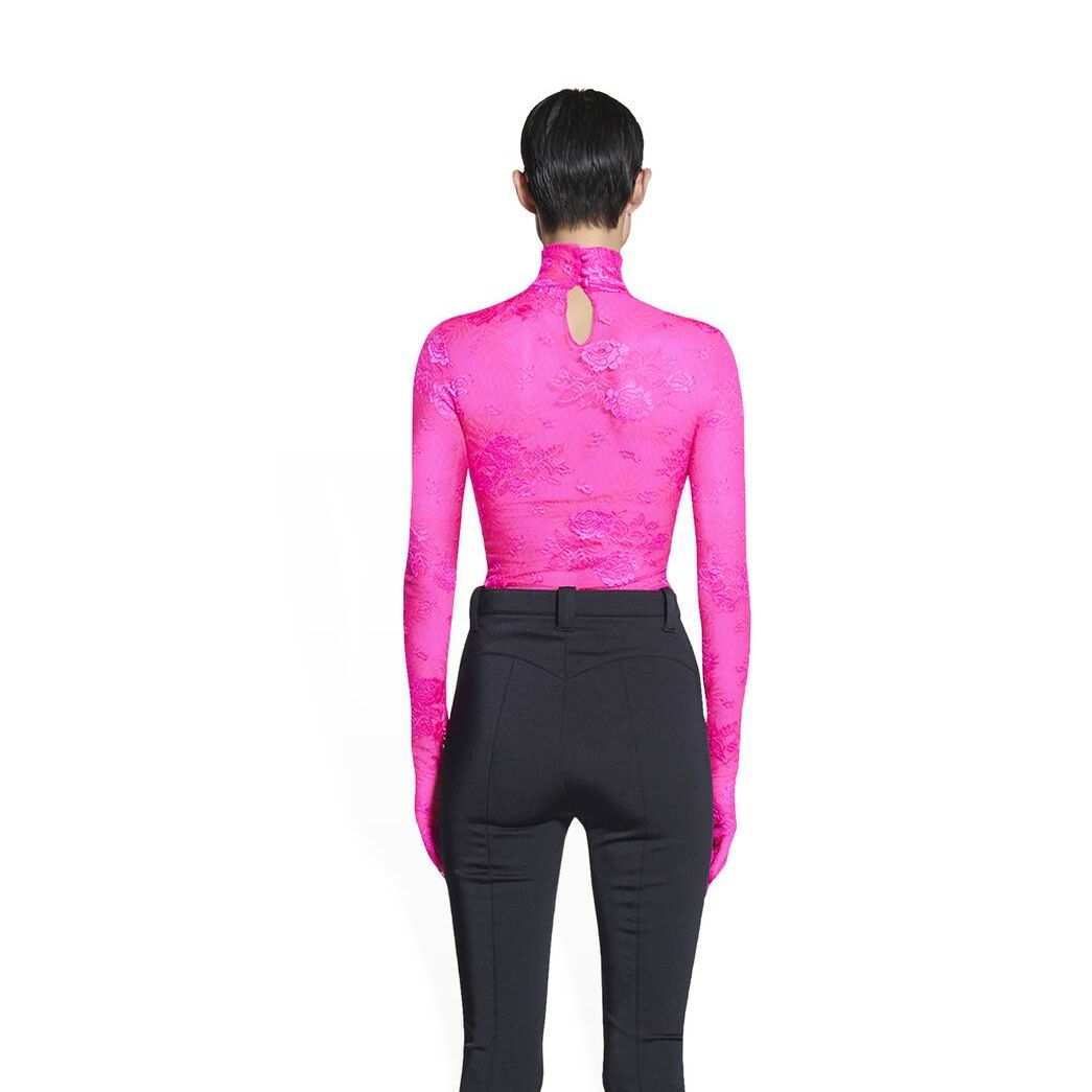 Women's Balenciaga Lingerie Turtleneck Tops Pink | 6230BPHLX