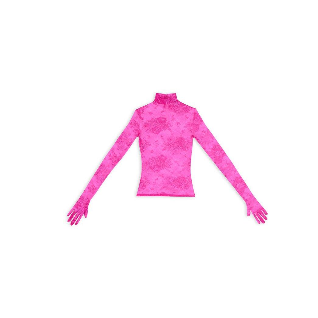 Women's Balenciaga Lingerie Turtleneck Tops Pink | 6230BPHLX