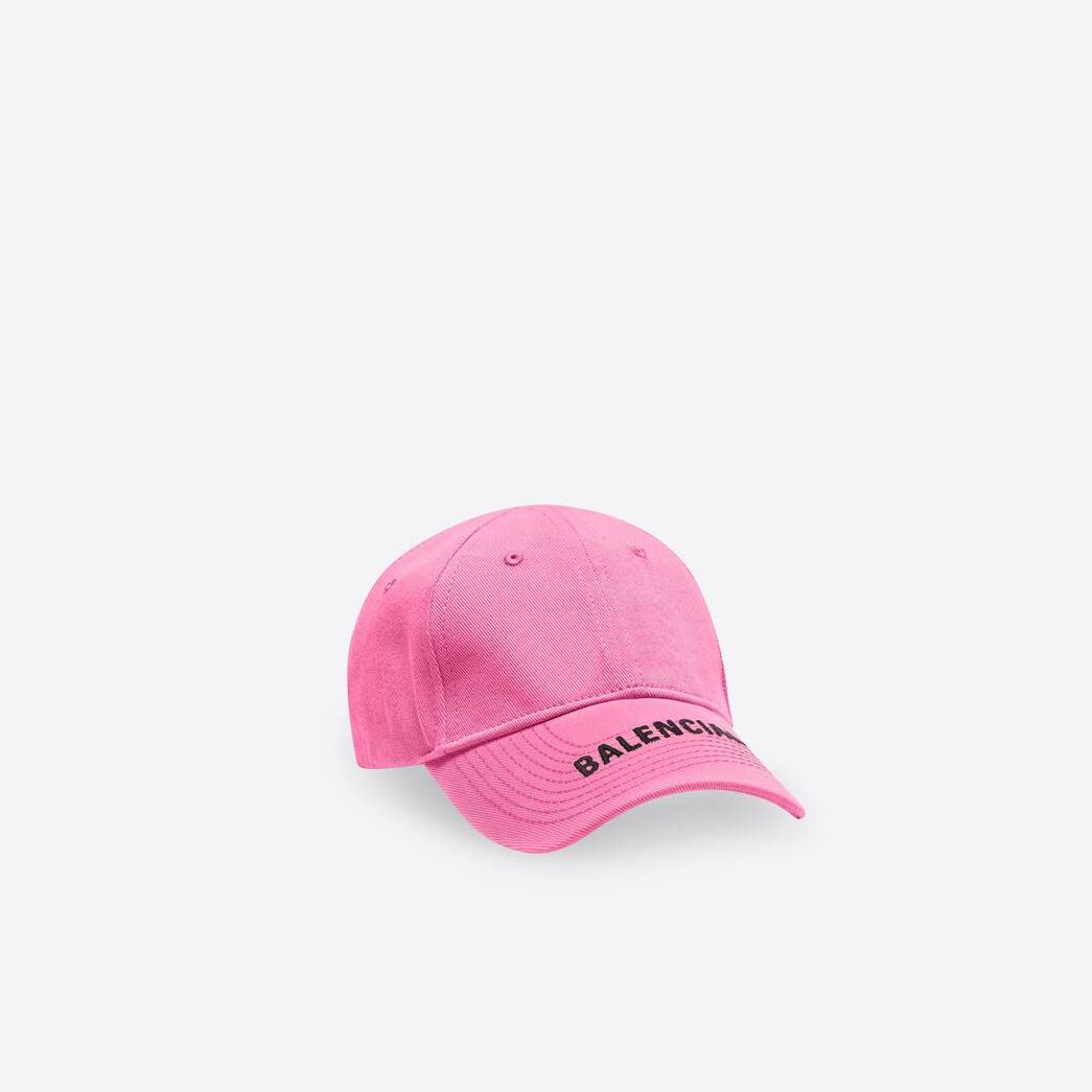 Women's Balenciaga Logo Caps Pink | 0285KHIMC