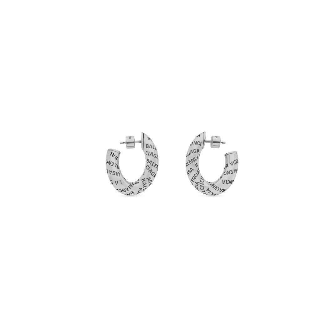 Women's Balenciaga Logo Earrings Jewelry Silver | 1952SNDOK