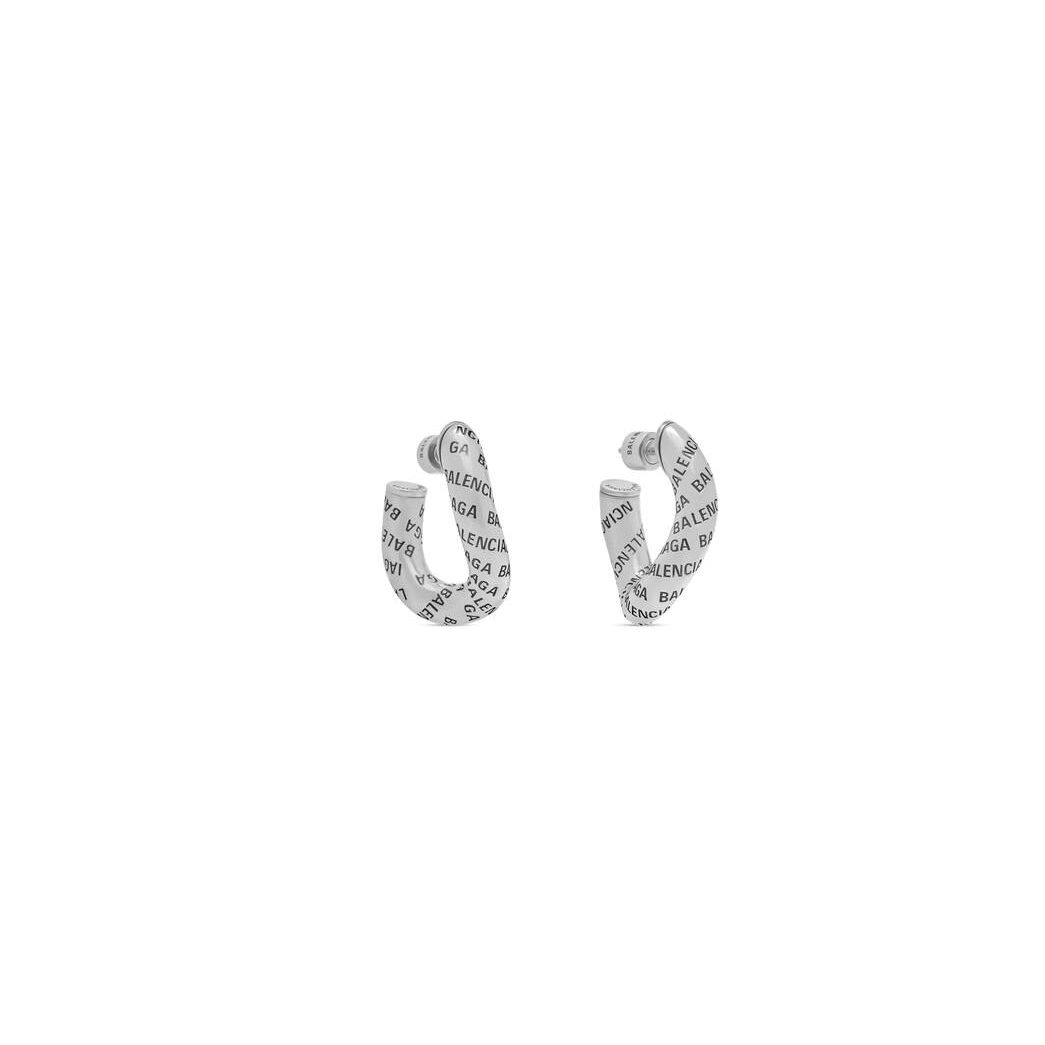 Women's Balenciaga Logo Earrings Jewelry Silver | 1952SNDOK