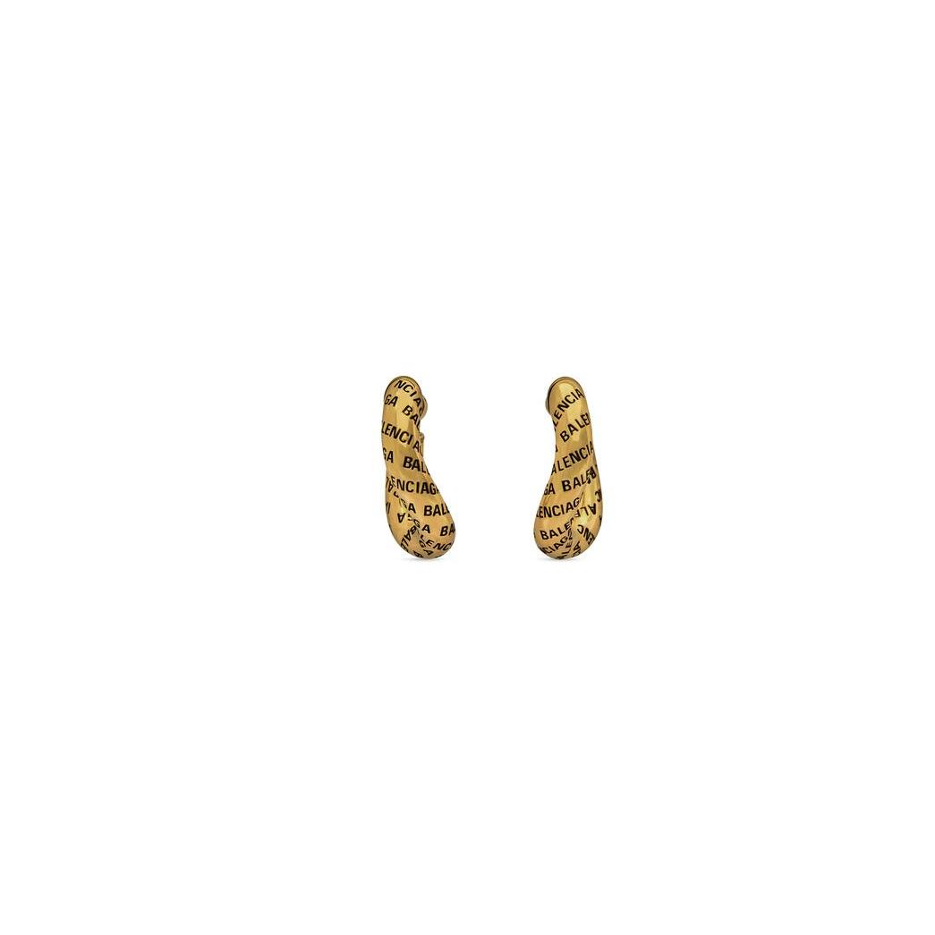 Women\'s Balenciaga Logo Earrings Jewelry Gold | 9864KPUWY