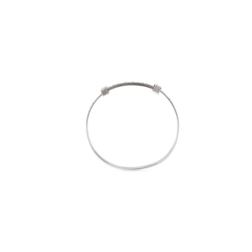 Women's Balenciaga Logo Hoop Bracelet Jewelry Silver | 3825FLJKR