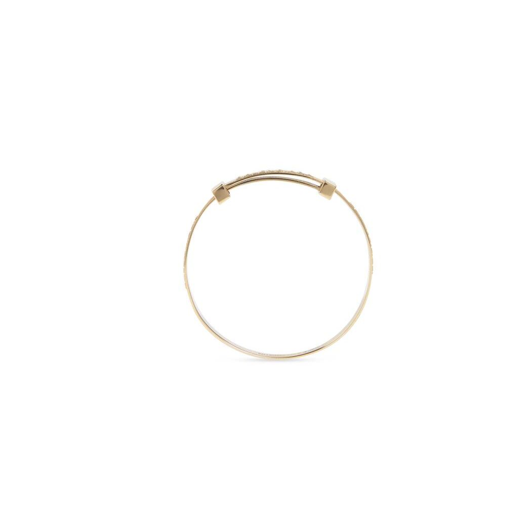 Women's Balenciaga Logo Hoop Bracelet Jewelry Gold | 9528SANDM