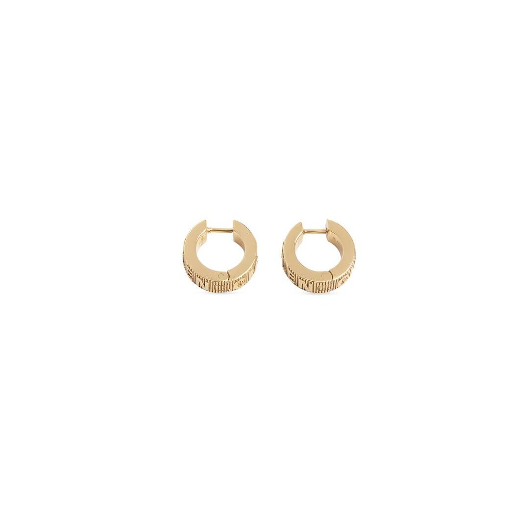 Women's Balenciaga Logo Hoop Earrings Jewelry Gold | 1276TOVSY