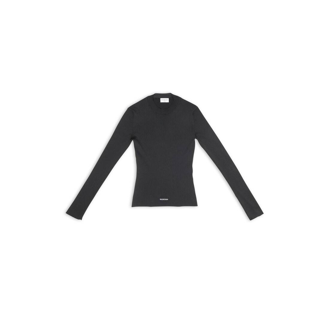 Women's Balenciaga Long Sleeve Crewneck Knitwear Black | 8139MJDLI