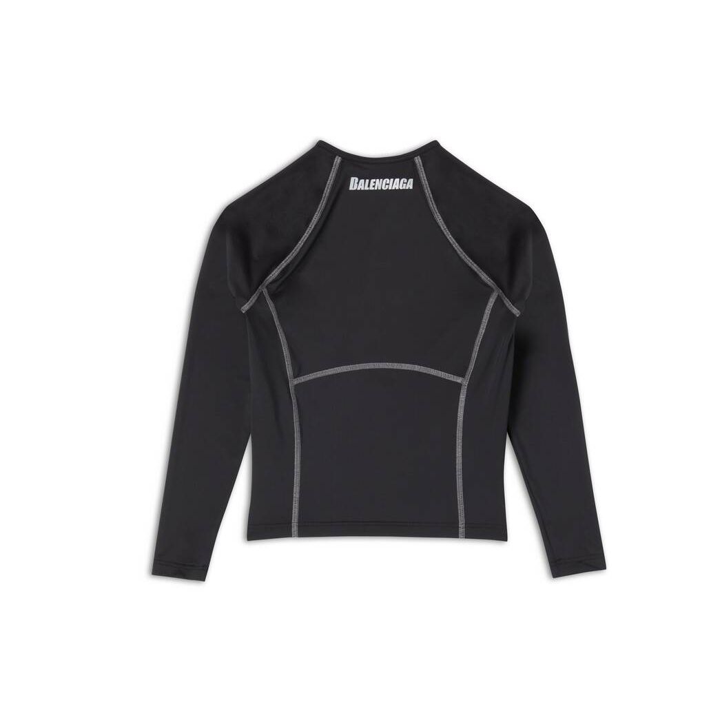 Women's Balenciaga Long Sleeve Fitted Tops Black | 6374FOEHM