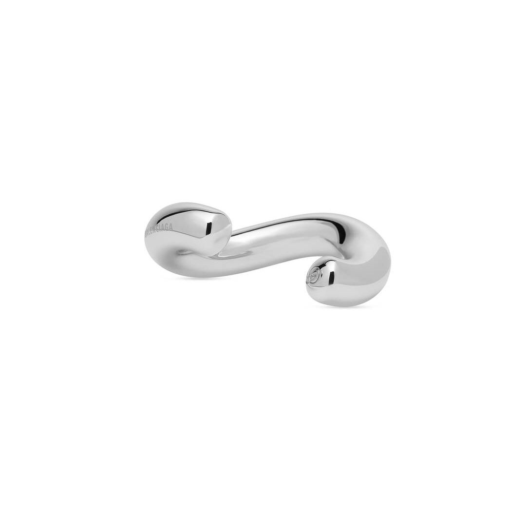 Women's Balenciaga Loop Cuff Jewelry Silver | 7812DLRAE