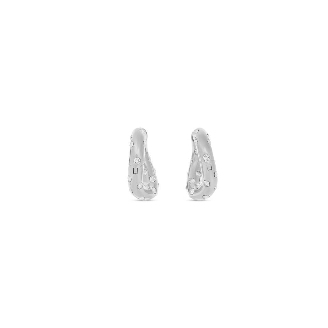 Women's Balenciaga Loop Dots Earrings Jewelry Silver | 9723ZAMVQ