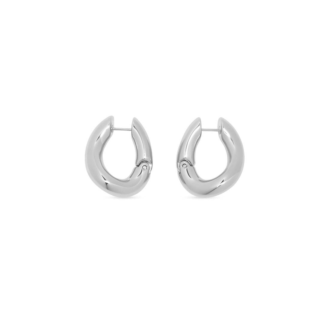 Women's Balenciaga Loop Earrings Jewelry Silver | 2708PVNBS