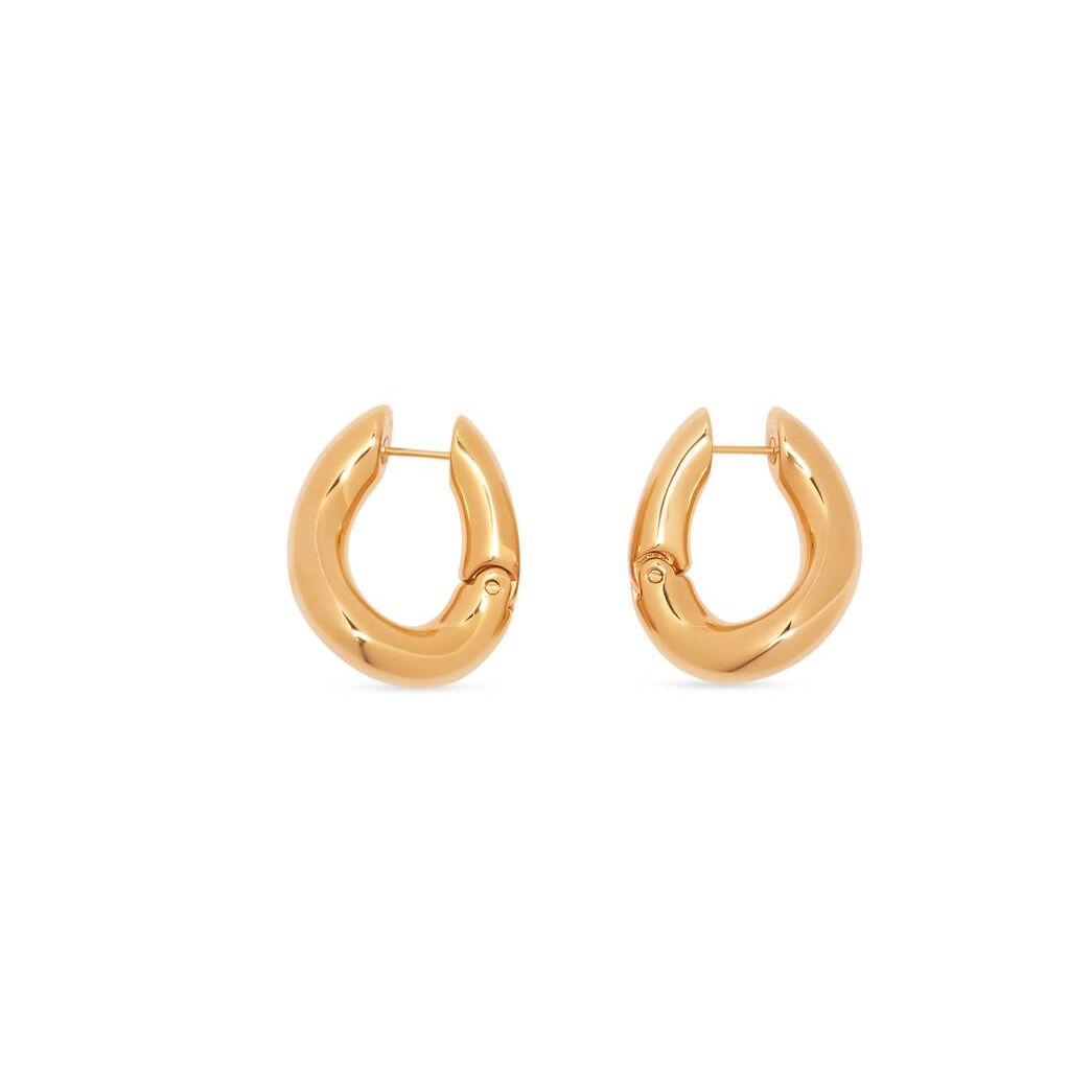 Women's Balenciaga Loop Earrings Jewelry Gold | 9407DQXUV