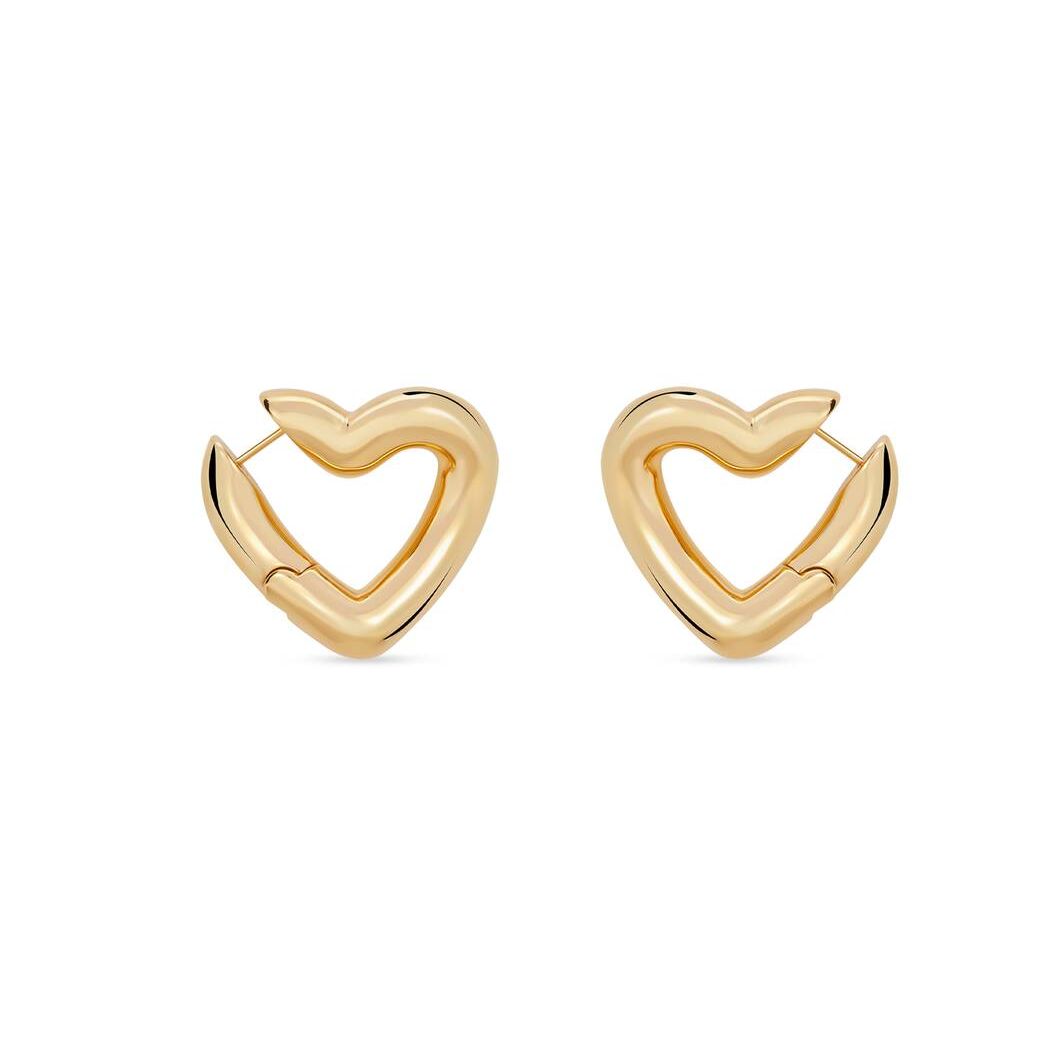 Women's Balenciaga Loop Heart Earrings Jewelry Gold | 3748YXUOA