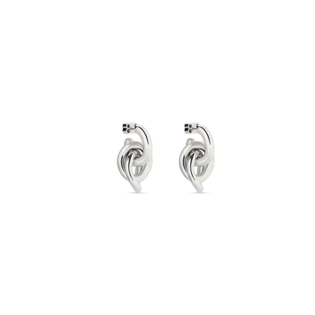 Women's Balenciaga Loop Triple Earrings Jewelry Silver | 5341EZPCQ