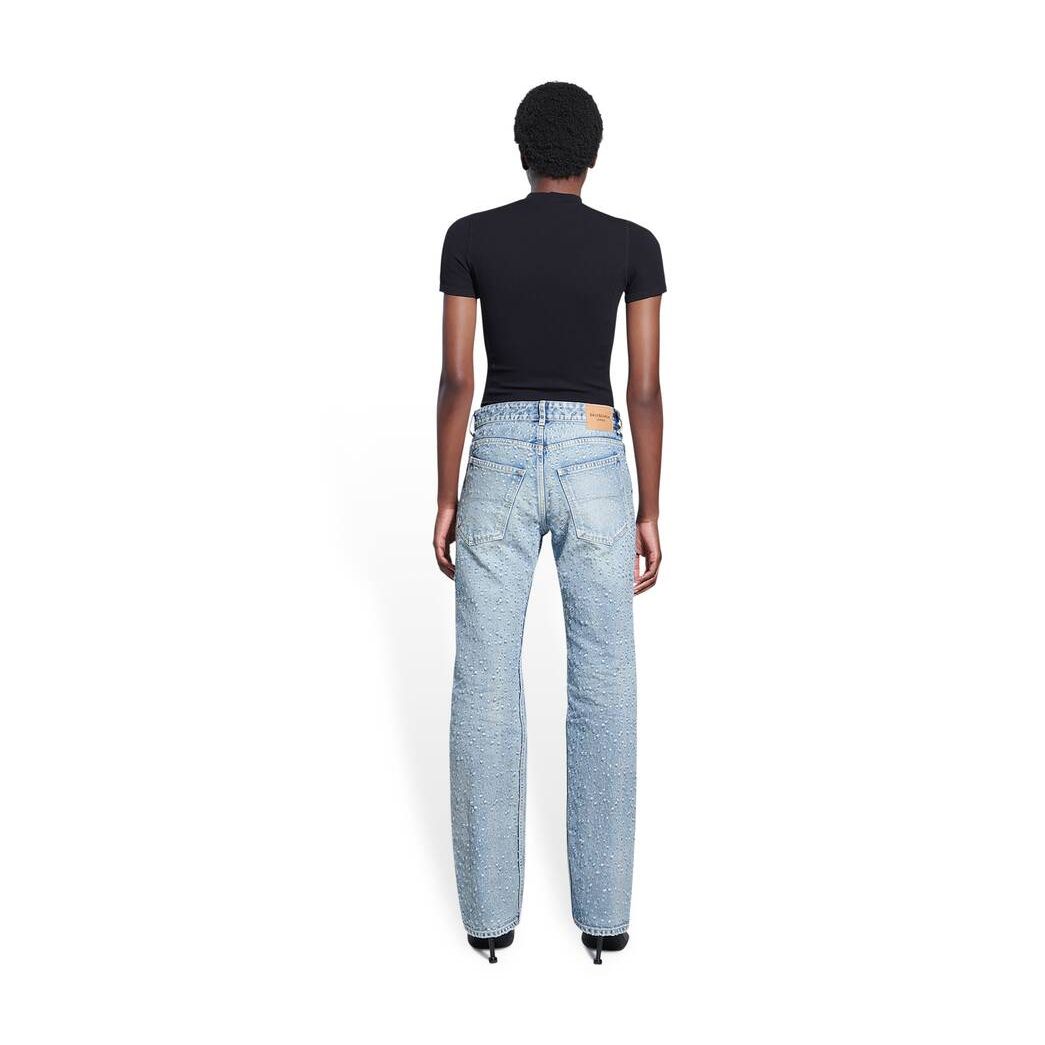 Women's Balenciaga Low Waist Hole Pants Indigo | 9458ZSYQH