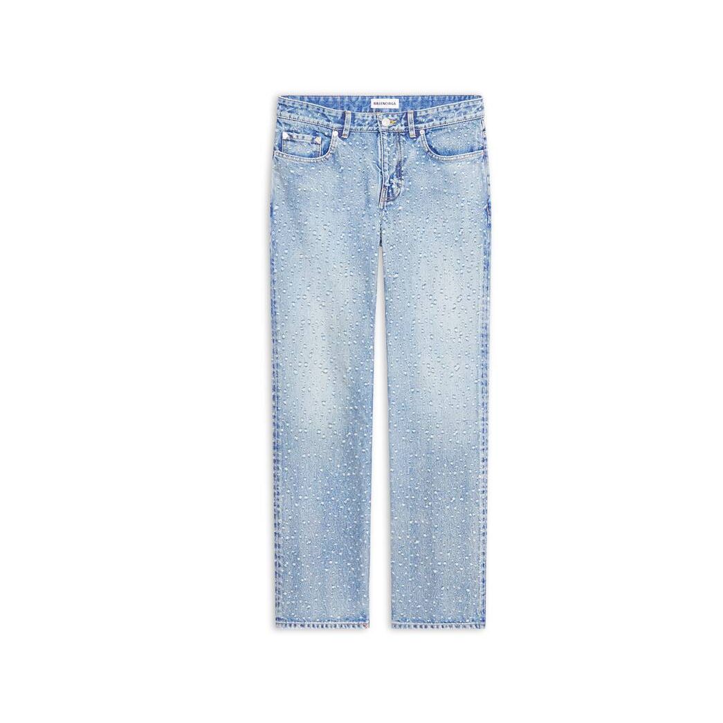 Women's Balenciaga Low Waist Hole Pants Indigo | 9458ZSYQH