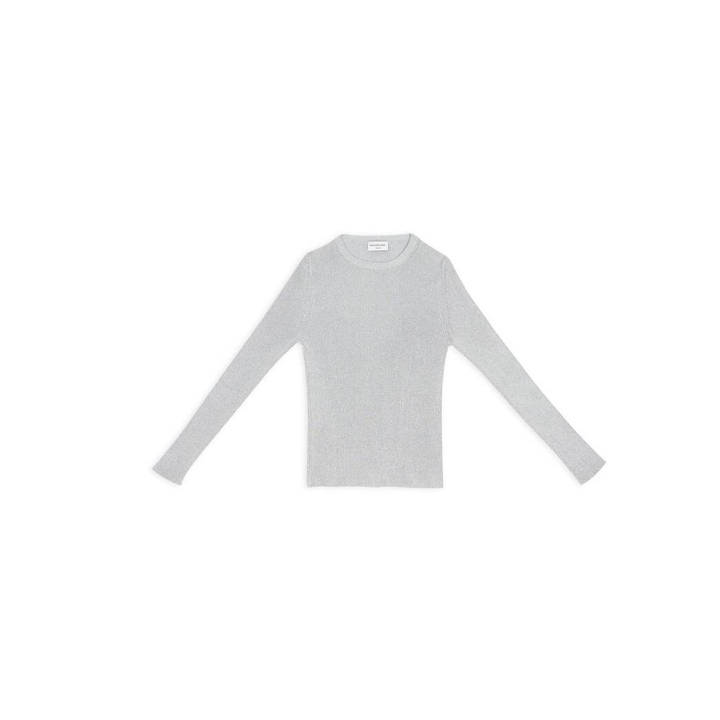 Women's Balenciaga Lurex Sweater Knitwear Silver | 0459JQPMU