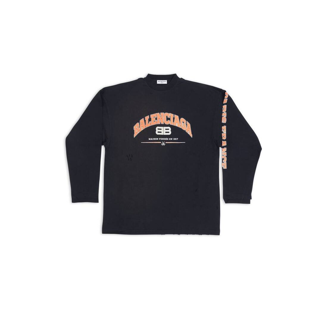 Women's Balenciaga Maison Balenciaga Long Sleeve T Shirts Black | 8079BNXKV