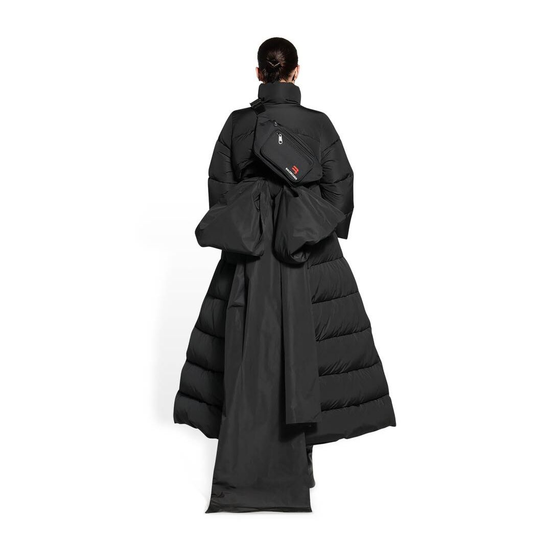 Women's Balenciaga Maxi Bow Puffer Jackets Black | 8015MGATN