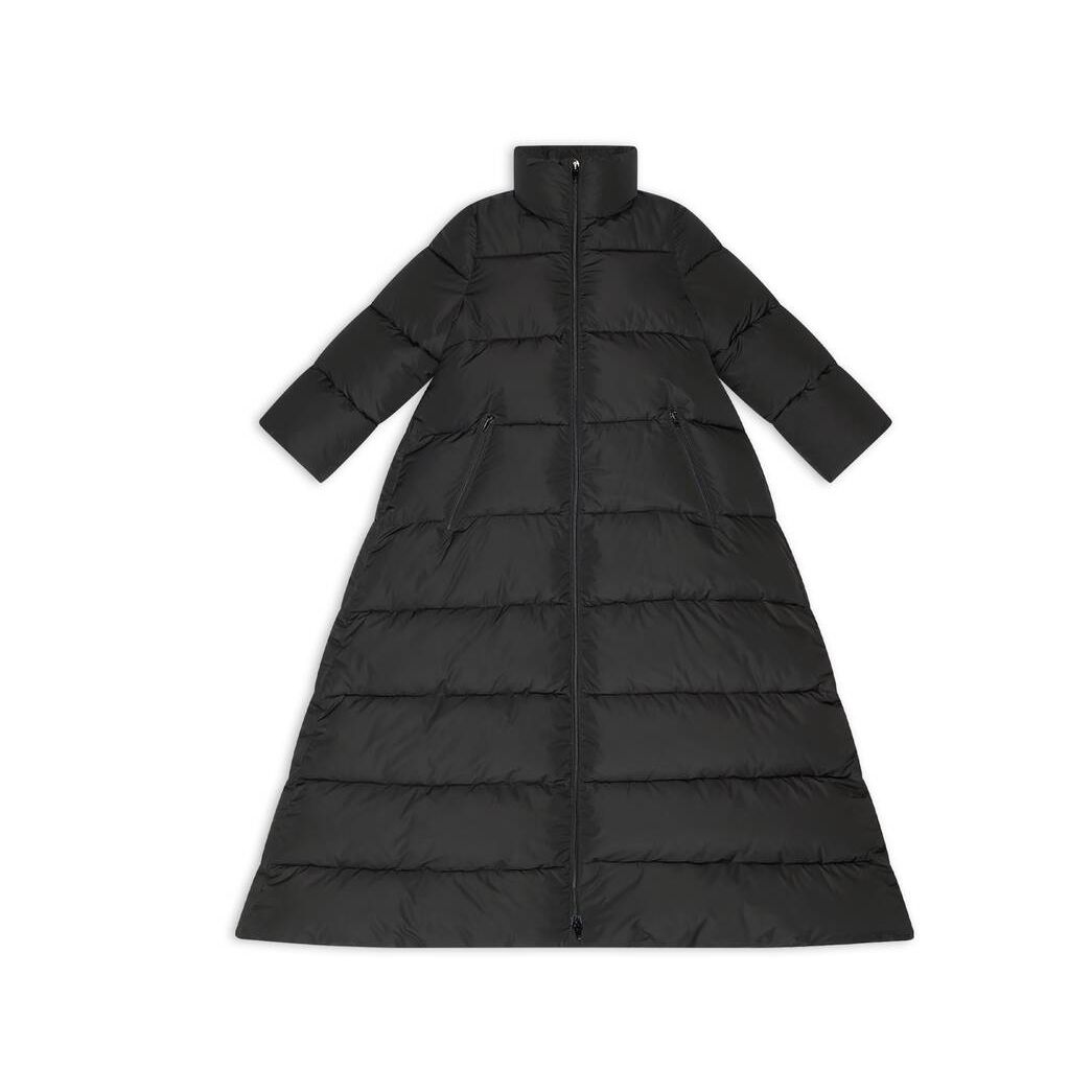 Women's Balenciaga Maxi Bow Puffer Jackets Black | 8015MGATN