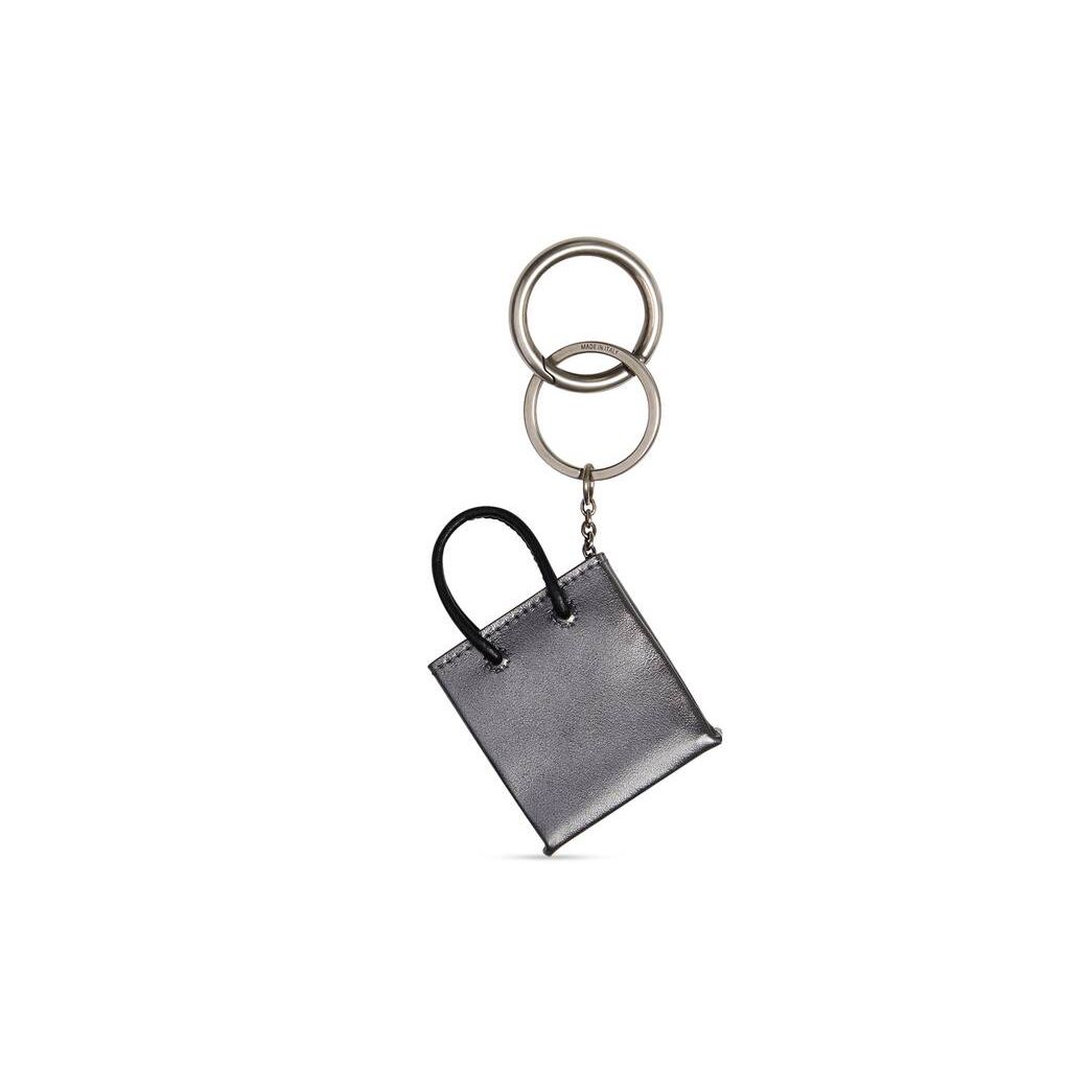 Women's Balenciaga Mini Shopping Keyrings Silver | 9850NUDLE