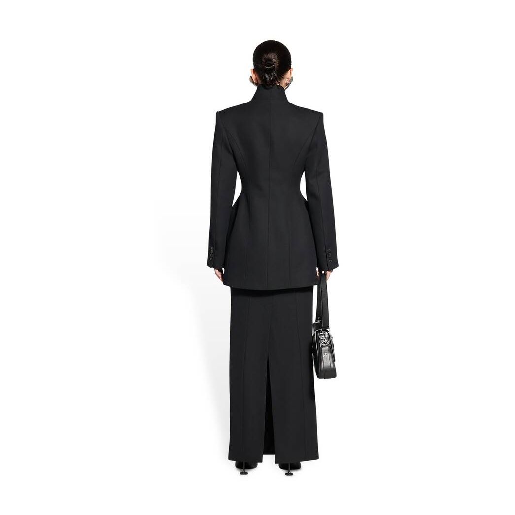 Women's Balenciaga Minimal Hourglass Jackets Black | 5690QUGCX