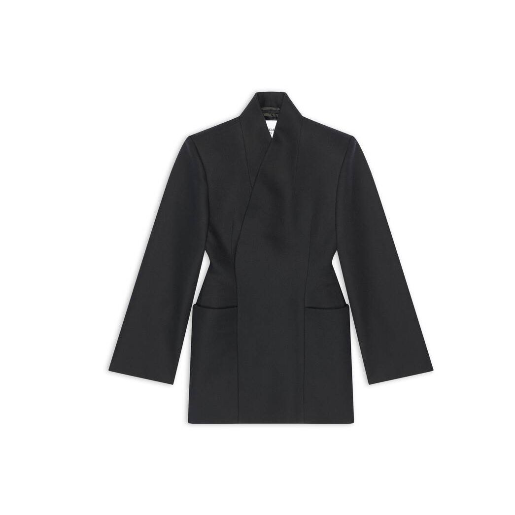 Women's Balenciaga Minimal Hourglass Jackets Black | 5690QUGCX